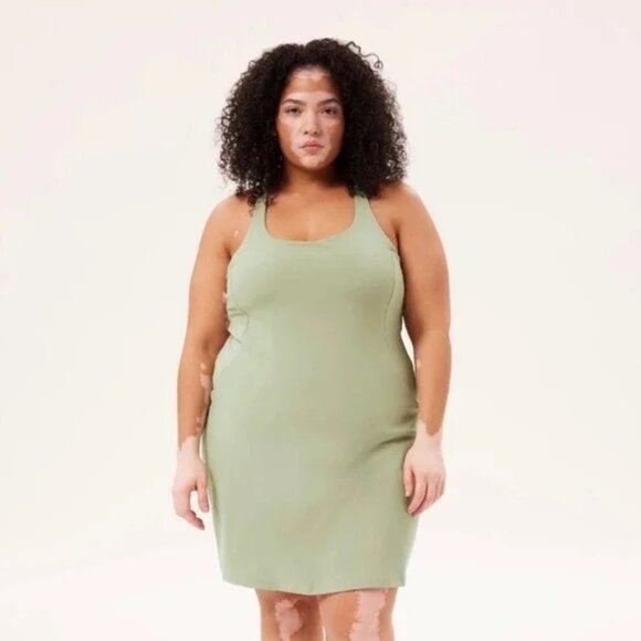Girlfriend Collective Dress Paloma Green Racerback Matcha Exercise Women's Large - Picture 1 of 9